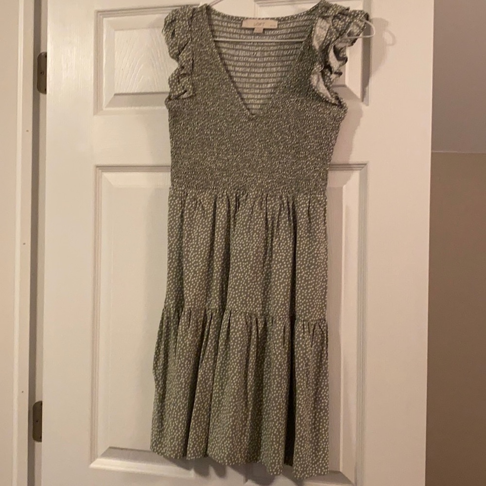 Loft ruffle smocked dress
